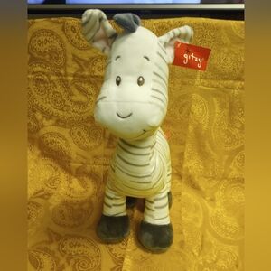 NWT Gitzy Black And White Zebra Stuffed Animal 17"